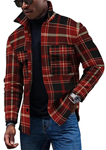KONG JIMFAN Herren Jacken Oversize Jeansjacke Trachtenhemd Herren Herren Jacke Herren Jacke Motorrad Jacken Herren Herren Dünne Jacke Jacken Männer Hemd Stehkragen Wasserdichte Jacke(Silver,S)