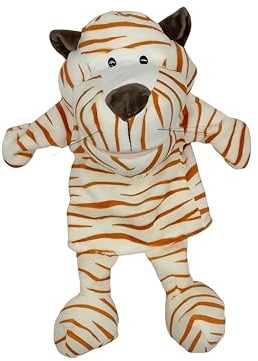 Proumhang Handpuppen mit Vollem Körper für Kinder,Tier Handpuppen Bauernhof Puppets Spielzeug Set,Plüsch Pretend Spielzeug Zoo Friends Puppentheater mit Beweglichem Offenen Mund,35cm,Gelber Tiger