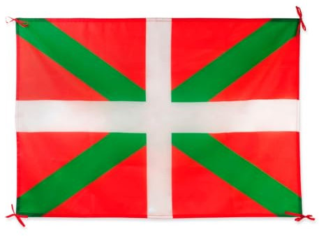 Drapeau du Pays Basque, Drapeau Euskadi, Drapeau Basque, Mesure 100 x 70 cm, Couleurs Vives pour Une Utilisation intérieure et extérieure.