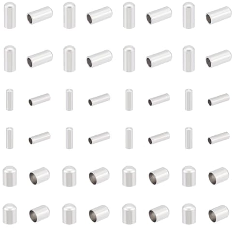 UNICRAFTALE About 90Pcs 3 Sizes Stainless Steel Cord Ends End Caps 2~4mm Column Cone Leather Cord Ends Jewelry Making Caps Bracelet End Caps Terminators Cord Finding for Necklace Jewelry Making