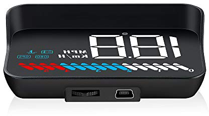 Head Up Display OBD2 & GPS, MPH, 3.5/8.9cm Auto HUD Display, Geschwindigkeitsmesser, Auto Tachometer, Sicherheitsalarm