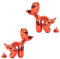 Rideco Pooping Ballon Hund Skulptur Kleine Tierstatue Home Decor Moderne Dekorative Kunstskulptur Moderne Desktop-Ornament für Büro Schlafzimmer Wohnzimmer Dekor (Glänzendes Rot, Klein)