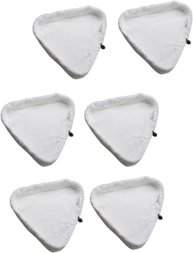 Haogo Steam Mop Pads,6 pcs Universal Washable Triangular Microfiber Cleaning Pad Cover Washable Cloths for X5 Steam Mops and H2O