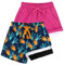 LACOFIA 2 Pièces Maillot de Bain Garçons 2 en 1 Shorts de Bain pour Enfant avec Compression Boxer Short de Natation/Plage/Surf à Taille élastique Séchage Rapide Rose+Bleu 4 Ans