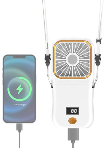 Genérico ventilador plegable, ventilador de cuello - ventilador de cuello silencioso recargable por USB | Ventilador de cuello silencioso, ventilador personal plegable portátil con pilas