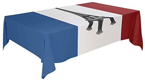Frankreich- -Dekoration, Tischdecke mit französischer Flagge, Polyester und Gabardine, französischer Nationalfeiertag, Tischdekoration für Partys