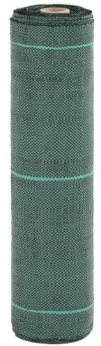 vidaXL Unkrautvlies, Gartenvlies gegen Unkraut, Unkrautfolie Wasserdurchlässig UV-stabilisiert, Unkrautflies Mulchfolie Bodengewebe, Grün 0,5x150m PP