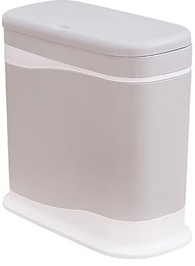RUNZE765Z Corbeille à Papier Poubelles Maison Salon Grande Corbeille à Papier Simple Couverte poubelles Salle de Bains étroite Corbeille à Papier Toilette avec Couvercle Poubelle De Bureau(Grigio)