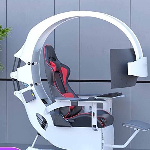 Family Gaming Chair with Zero Gravity/Ergonomic Design Adjustable Screen Height Comfortable Racing Simulator Game Chair Black 3 Screens Included