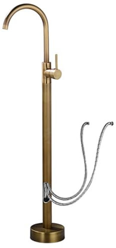 Freistehende Wasserhahn Badewanne bodenmontiert warm und kalt Einhebel Wandanschluss freistehende Badewannenarmaturen im Bodenstil Antik