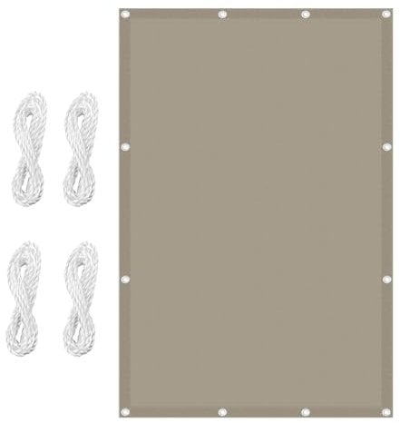 Wasserfestes Sonnensegel, rechteckig, 78,7 x 551,2 cm, 98 % UV-Block, für Außenbereich, Terrasse, Garten, Pergola, nach Maß, Taupe