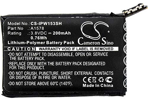 200mAh 0.76Wh Battery Replacement for Apple Watch Series 1 Watch 38mm Watch 42mm A1553, A1554, MJ2T2LL A, MJ2U2LL A, MJ2V2LL A, MJ2W2LL A, MJ2X2LL A, MJ2Y2LL A, MJ302LL A fit Part A1578