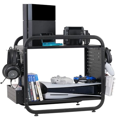 PLKOW Soporte de almacenamiento para todos los accesorios universales de PC para juegos, Xbox PS4, PS5, Nintendo Switch, color negro