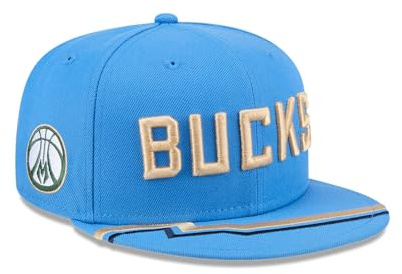 New Era Men's City Edition Adjustable 9FIFTY Snapback Cap - NBA Flat Bill Structured Baseball Hat