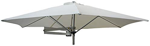 Sonnenschirm zur Wandmontage, 2,2 m, faltbar, UV-geschützt, Polyester, für Terrasse/Garten, Weiß
