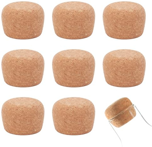 OLYCRAFT 8 tapones de corcho de madera de 31 a 37 mm, tapones de corcho cónicos de madera, tapas de corcho de madera, tapones de repuesto para botellas de boca ancha, accesorios de botellas de vidrio
