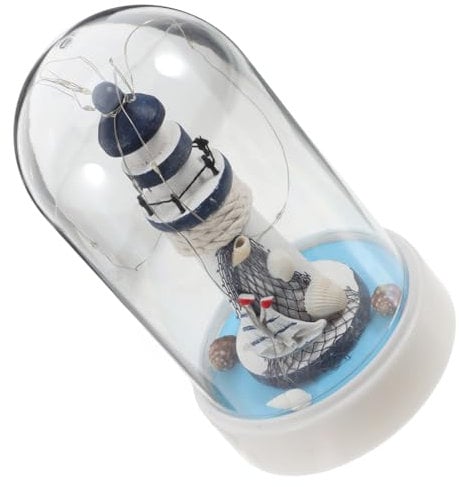 MAGICLULU Mediterranes Leuchtturm Nachtlicht Aus Strapazierfähigem Harz Led Tischlampe Dekoration Für Schlafzimmer Badezimmer Und Wohnzimmer Nautische Atmosphäre Für Ihr Zuhause