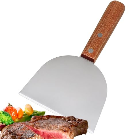 Gratte-, grattoir à barbecue pour le nettoyage des grillades, Spatule en acier inoxydable à la crêpe, Grattage de barbecue à bord biseau
