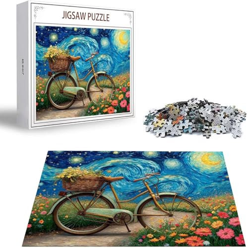 Puzzle 200 Teile Sternenhimmel Puzzle Erwachsene, Holzpuzzle Erwachsene Puzzelmatten, Mehrfarbig Holzpuzzle, Klassische Puzzles Fahrrad Wooden Jigsaw, Geschicklichkeitsspiel für Ganze Familie S-455