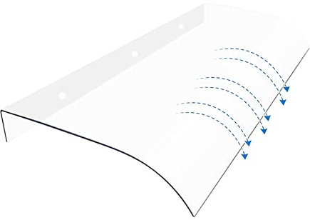 Lichtbogen-Fenster- und Türmarkise, transparentes Vordach, einfache Installation, 40 x 350 cm, Schutz für Fenster und Türen, stilvoller Regenschutz, langlebiges Design