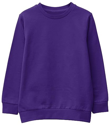 L S U Unisex SweatShirt Boys Girls Fleece Jumper Classic Crew Neck Long Sleeve School Uniform Sweater PURPLE 3-4