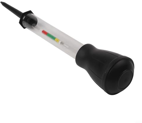 Car Battery Density Tester Hydrometer for Measuring Electrolyte Specific Gravity, 1.10-1.30 Range, Glass Rubber Construction, 275 mm(Black)
