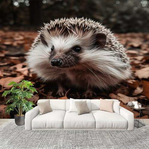 igyhuij Hedgehog Photo Wallpaper Non-Woven 3D Effect Panoramic Wall Mural 430x300 cm - Modern Cute Animal Patterns Murals for Bedroom, Living Room, Home Decor Wall Art Backdrop Poster m320