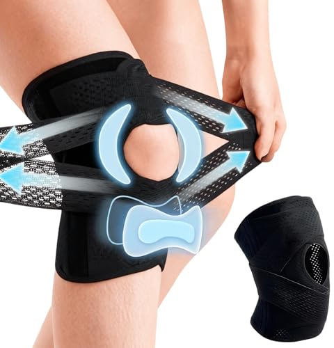 Viexpand Paquete De Rodilla Ajustable,Rodilleras para Running,Rodilleras Ligamentos,Rodillera Rotuliana Completa,Deportivas para Hombres,Gimnasio y Correr,Unisex
