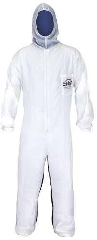 SAS Safety 6939 Moon Suit Nylon Cotton Coverall, Extra Large, White