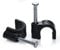 7mm Round Black Cable Clips Pack of 100