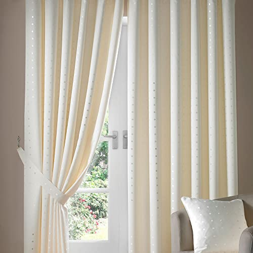 Cream Ivory Curtains Tape Top Madison 46x72