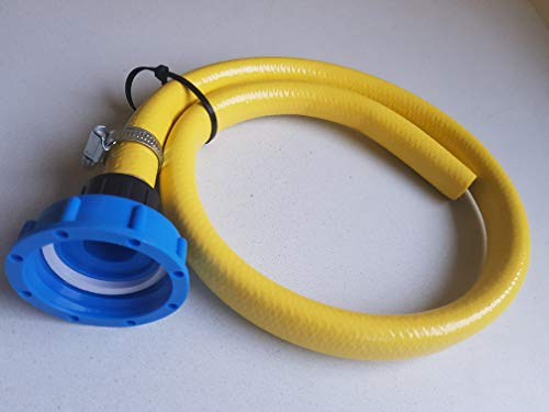Hofer24 Schlauchadapter, Adapter 2 Zoll auf 3/4 Zoll mit 1m Schlauch für IBC Tanks zur schnellen Wasserentnahme - Regenwassertank Kunststofftank Wassertank