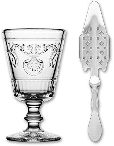 1x La Rochere Absinth Glas Versailles 200ml + 1x Absinth Löffel Losanges 41
