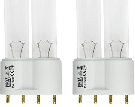 Pisces Lot de 2 ampoules UV PLL 18 W de rechange pour filtre de bassin UVC
