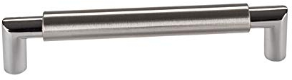 10 x SO-TECH® Möbelgriff Schrankgriff E9 echt Edelstahl BA 128 mm/Ø 16 mm mit verchromten Sockeln/Design trifft auf Funktion