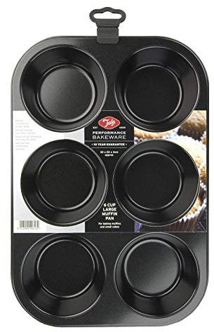Tala Jumbo Muffinform Performance, 6 Fächer, Hochwertiger Karbonstahl mit Eclipse Antihaftbeschichtung, Verpackung kann variieren