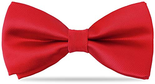 Kajeer Kids Bow Tie Boy Silk Pre-tied Adjustable Neck Bowtie for Wedding Party(Red)
