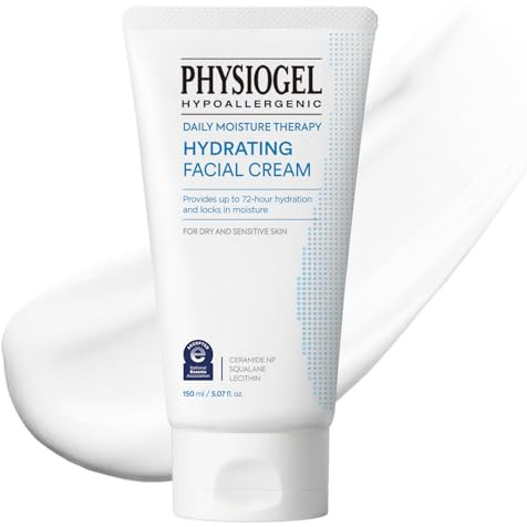 Physiogel Daily Moisture Therapy Face Cream & Cleansing Travel Set | 72hr Long Lasting Moisturizer with Ceramide, Dry & Sensitive Skin | Low Irritant, Hypoallergenic, Fragrance Free & Non-comedogenic