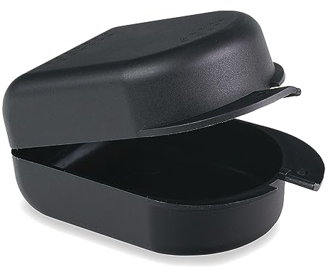 wellsamed KFO Schienenbox Green Line, Schwarz, 100% recycelt, zum Aufbewahren von Zahnspangen oder Zahnschienen
