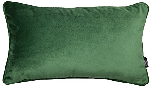 McAlister Textiles Matter Samt | Sofakissen mit Füllung in Moos Grün | 50 x 30cm | erhältlich in 25 Farben | griffester Samt edel paspeliert | pralles Samtkissen