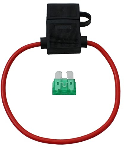 Lumonic KFZ Sicherungshalter mit 25cm Kabel wasserfest mit Kappe I 30A KFZ SIcherungshalter Flachsicherung I Auto Sicherungshalter, Flachsicherungshal