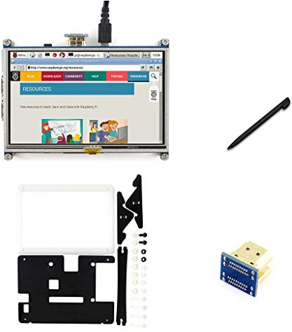IBest 5inch HDMI LCD 800x480 Resistive Touch Screen Display Monitor Touchscreen with Case for Raspberry Pi 3B+ /3B /2B B+ /3A+ /A+ /Zero/Zero W, Support Raspbian Ubuntu Kali Retropie