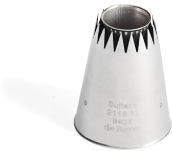 De Buyer - Douille sultane à cône rasant - Diamètre 2 cm - En Inox, Idéale pour Décorer, Garnir et Remplir, Sans Soudure pour Hygiène Parfaite, S'Adapte aux Poches Pâtissières