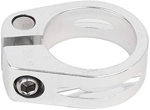 Sattelklemme 28,6 mm, silberfarben, Sattelklemme für Fahrrad, Sattelklemme mit Schnellspanner für Aluminiumlegierung, Sattelstütze aus Aluminiumlegierung, 28,6 mm (Silber)