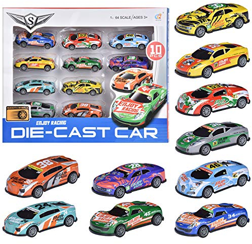 FORMIZON 10 Stück Mini Auto Spielzeug, Spielzeugautos, Mini Auto Set Rennauto, Pull Back Autos Spielzeug Autos für Kleinkinder ab 3 4 5 Jahren Jungen Mädchen, Buntes Kleine Geschenk für Kinder