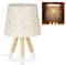 Relaxdays Tischlampe Kinderzimmer, Nachttischlampe für Mädchen, E14, runder Stoffschirm mit Sternen, 40 cm hoch, 50% Eisen , rosa