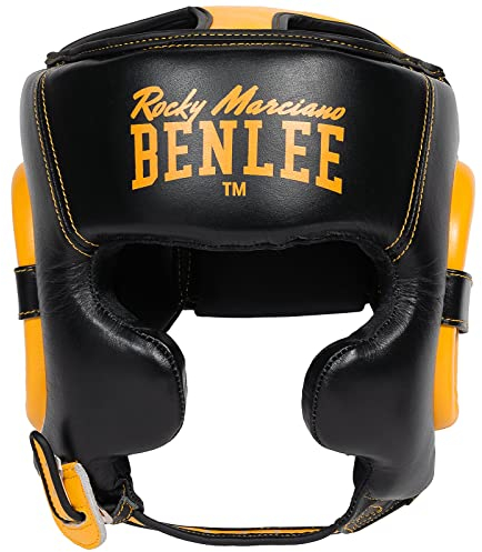BENLEE Kopfschutz aus Leder Brockton L/XL, Black/Yellow