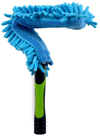 EVERSPROUT Flexible Microfiber Ceiling & Fan Duster,17'' Duster Including Hand-Grip,Bends to Clean Any Fan Blade,Twists onto Standard US Threaded Poles (Pole Sold Separately)