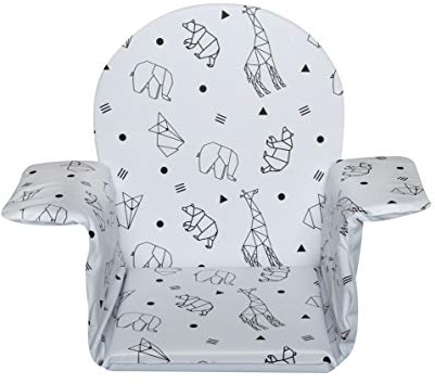Schardt - Sitzverkleinerer Origami Black - Für Baby Hochstuhl - Sitzkissen für Kinder - Mit Komfortablen Armlehnen - Geeignet für Hochstuhl X-TRA - Abwaschbare Sitzauflage - Rückseite Weiß Foliert