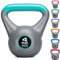 Core Balance Grey Vinyl Kettlebell Weight, Home Gym Strength Training, Cardio Workout, Colour Coded, Non Slip Rubber Feet